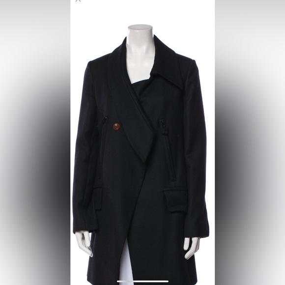 Chloe Black Wool Coat Double Breasted Medium/EU38 - Picture 1 of 4